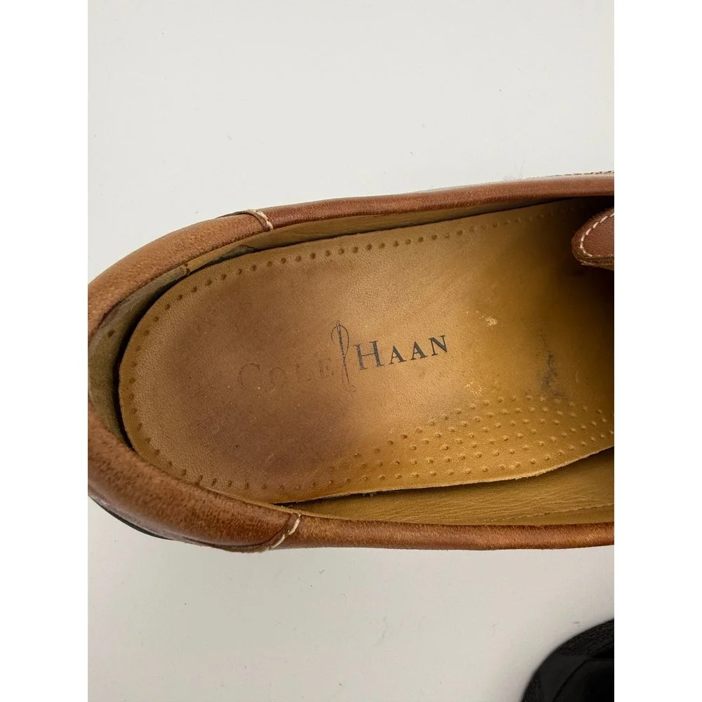 Cole Haan Mens Brown Leather Nike Air Moc Toe Slip On Loafers 07184 Size 9M